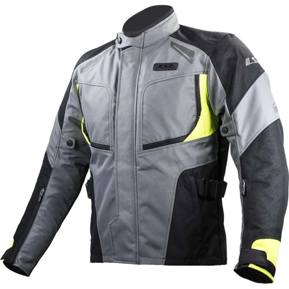 Remise 🔥 Blouson Moto Technique LS2 Phase Man WP Noir Gris Jaune Fluo Certifié 🥰