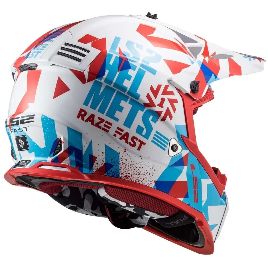 Meilleur prix 😍 Casque Cross Enduro Pour Enfant Moto Ls2 FAST MINI EVO Crusher Rouge Blanc 🔔 – Image 2