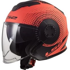 De gros 👍 Casque De Moto Double Visière Jet Ls2 OF570 VERSO Spin Orange Fluo Matt 😉