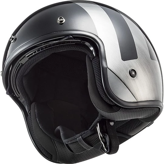 Vente flash 🛒 Casque De Moto En Fibre Fibre Custom Ls2 OF601 BOB Lines Black 👖 Jeans 🤩 – Image 5