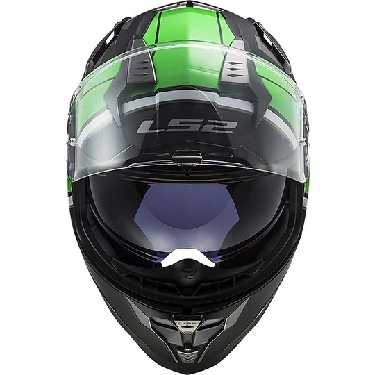 Coupon 👍 Casque De Moto En Fibre HPFC LS2 FF327 CHALLENGER Randy Black Glossy Green 🎉 – Image 2
