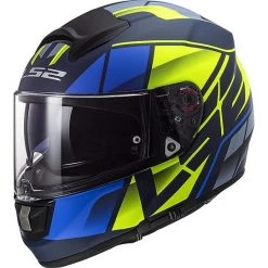 Grosses soldes 👍 Casque De Moto En Fibre HPFC LS2 FF397 VECTOR Kripton Blue Matt Yellow 😍