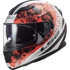 Bon marché 🥰 Casque De Moto Intégral Double Visière Ls2 FF320 STREM EVO Trône Blanc Orange 😉