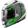 Coupon ✨ Casque De Moto Intégral En Fibre LS2 FF397 Vector Titan White Titanium Green Double Visor 🥰