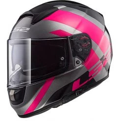 Vente flash 🛒 Casque De Moto Intégral En Fibre LS2 FF397 Vector Trident Titanium Rose Double Visor 😍