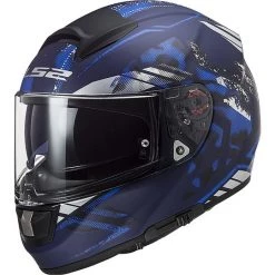 Grosses soldes 🥰 Casque De Moto Intégral En HPFC LS2 FF397 VECTOR EVO Stencil Matt Blue 😀