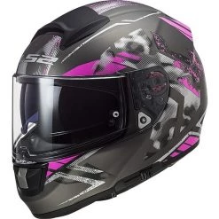 Vente flash 🔥 Casque De Moto Intégral En HPFC Ls2 FF397 VECTOR EVO Stencil Pink Titanium 👏