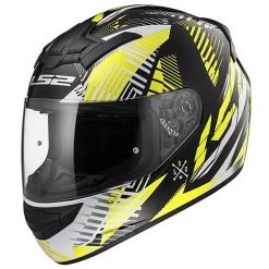 Nouveau ❤️ Casque De Moto Intégral LS2 FF352 Infinite Black Yellow Fluo 😍