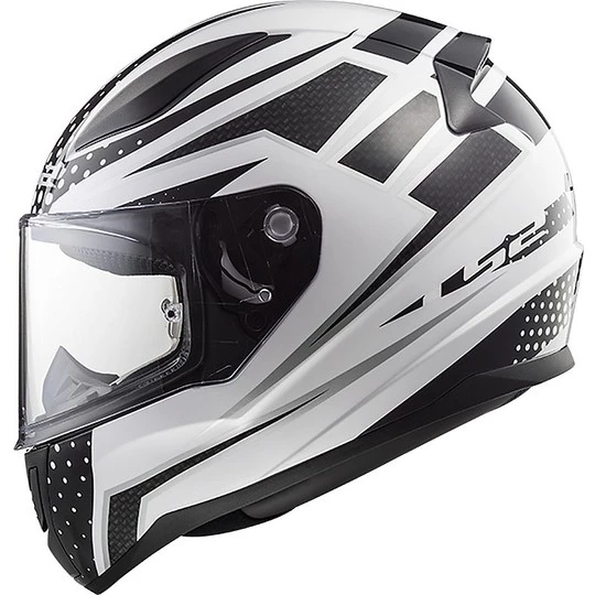 Meilleure vente 😉 Casque De Moto Intégral Ls2 FF353 Rapid Carborace Blanc Noir 🔔 – Image 2