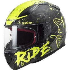 Sortie ❤️ Casque De Moto Intégral Ls2 FF353 RAPID Naughty Black Yellow Fluo Matt 🔥