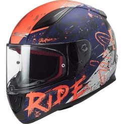 Offres 🎁 Casque De Moto Intégral Ls2 FF353 RAPID Naughty Blue Orange Fluo Matt 🌟