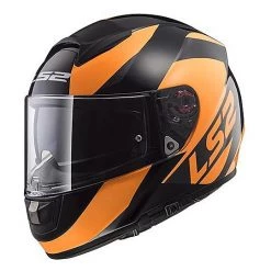 Tout neuf ⌛ Casque De Moto Intégral LS2 FF397 Vector Wavy Black Orange Double Visor 🛒