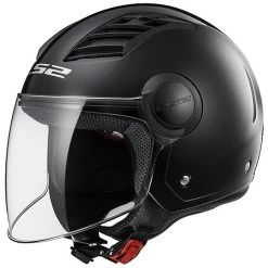 Tout neuf 😉 Casque De Moto Jet Ls2 OF562 Airflow Long Avec Longue Visière Noir Brillant ❤️