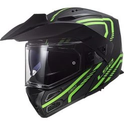 Le moins cher 👏 Casque De Moto Modulaire Approuvé P / J Ls2 FF324 METRO EVO FireFly Noir Vert Fluo 🔔