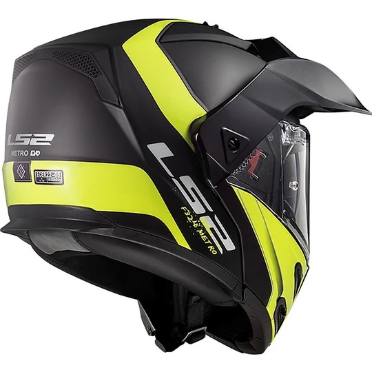 Coupon 🎁 Casque De Moto Modulaire Approuvé P / J Ls2 FF324 METRO EVO Rapid Noir Jaune Fluo Mat ✨ – Image 2