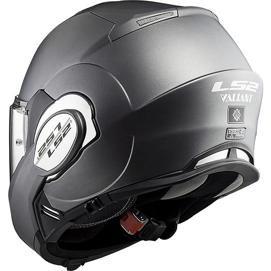 Vente flash ✔️ Casque De Moto Modulaire Avec LS2 FF399 VALIANT Protège-menton Pliant Titane Mat Solide ⭐ – Image 4