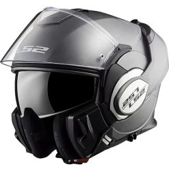 Vente flash ✔️ Casque De Moto Modulaire Avec LS2 FF399 VALIANT Protège-menton Pliant Titane Mat Solide ⭐