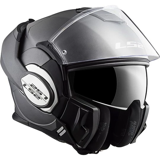 Vente flash ✔️ Casque De Moto Modulaire Avec LS2 FF399 VALIANT Protège-menton Pliant Titane Mat Solide ⭐ – Image 12