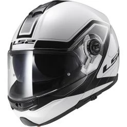 Coupon 💯 Casque De Moto Modulaire LS2 Double Visor FF325 Strobe CIvik Blanc / Noir ✨