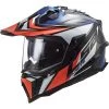 Meilleure vente ✨ Casque De Tourisme De Moto Hors Route En Carbone Ls2 MX701 Explorer C FOCUS Bleu Blanc Rouge 👍