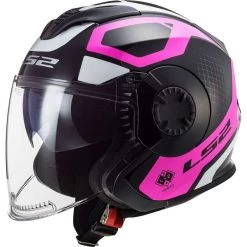Acheter 🤩 Casque Jet Double Visor Ls2 OF570 VERSO Marker Matt Black Purple 🥰
