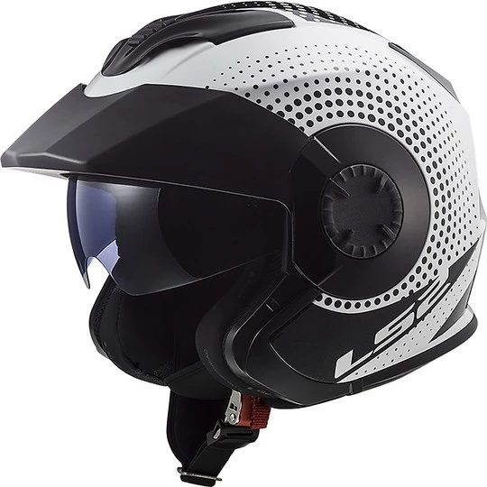 Nouveau 🎉 Casque Jet Double Visor Ls2 OF570 VERSO Spin White Black ⭐ – Image 3