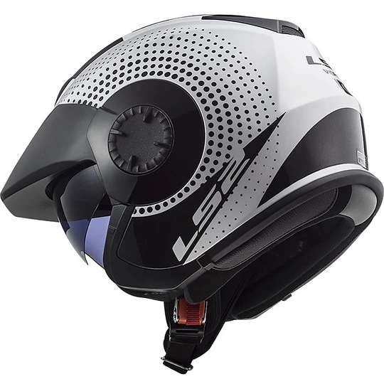 Nouveau 🎉 Casque Jet Double Visor Ls2 OF570 VERSO Spin White Black ⭐ – Image 5
