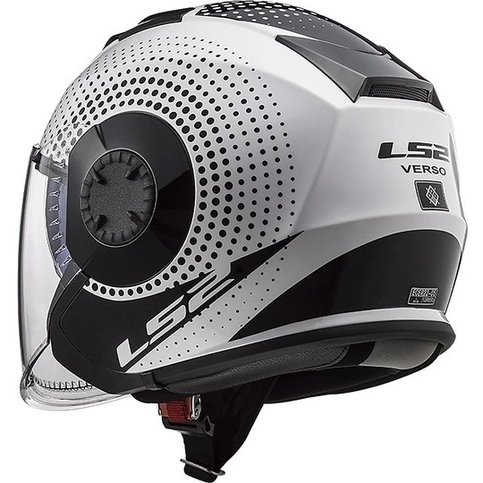 Nouveau 🎉 Casque Jet Double Visor Ls2 OF570 VERSO Spin White Black ⭐ – Image 7