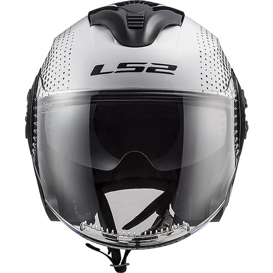 Nouveau 🎉 Casque Jet Double Visor Ls2 OF570 VERSO Spin White Black ⭐ – Image 11
