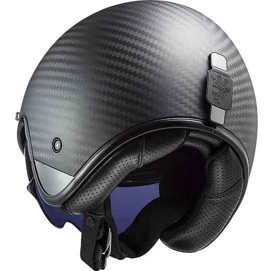 Bon marché ✔️ Casque Jet En Carbone Moto Custom Ls2 OF601 BOB C Solid Matt Carbon ✔️ – Image 4