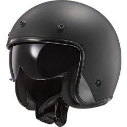 Bon marché ❤️ Casque Jet En Fibre De Moto Personnalisée Ls2 OF601 BOB Solid Matt Black 😍