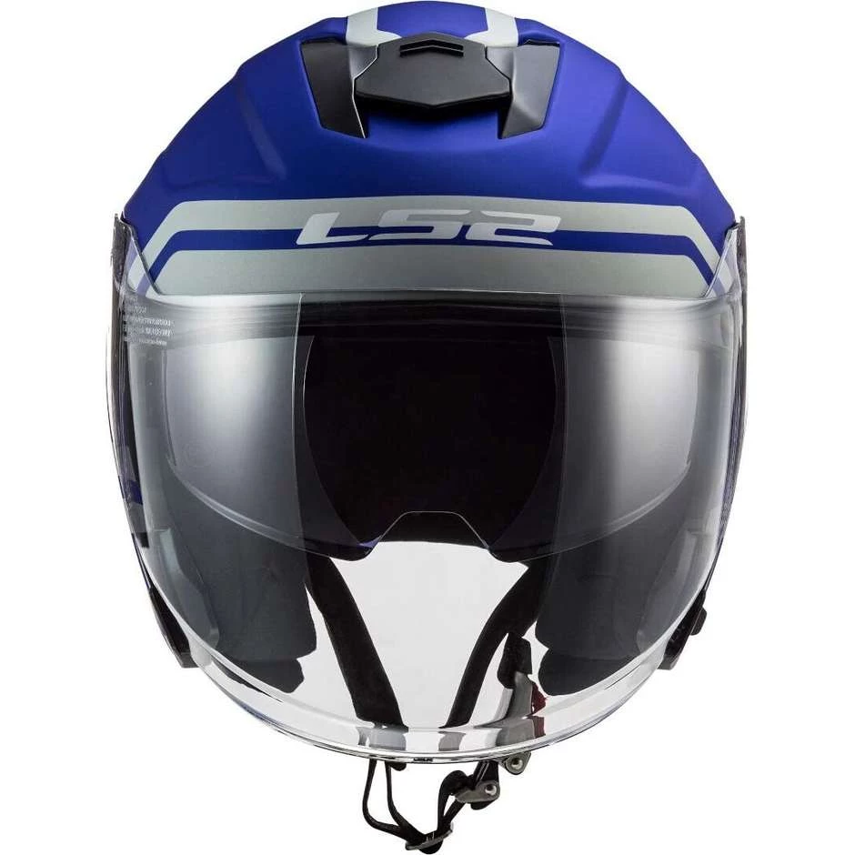 Tout neuf 😀 Casque Jet En Ls2 OF521 INFINITY Hyper Matt Blue Motorcycle Fiber 👏 – Image 10