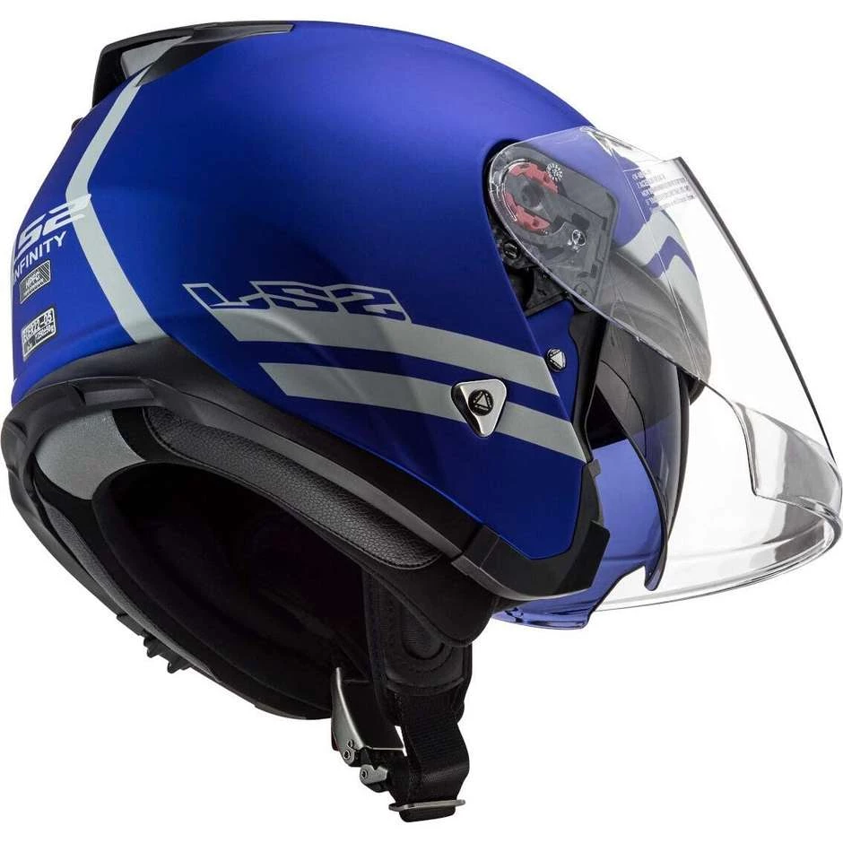 Tout neuf 😀 Casque Jet En Ls2 OF521 INFINITY Hyper Matt Blue Motorcycle Fiber 👏 – Image 9