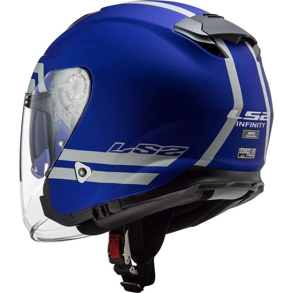 Tout neuf 😀 Casque Jet En Ls2 OF521 INFINITY Hyper Matt Blue Motorcycle Fiber 👏 – Image 4