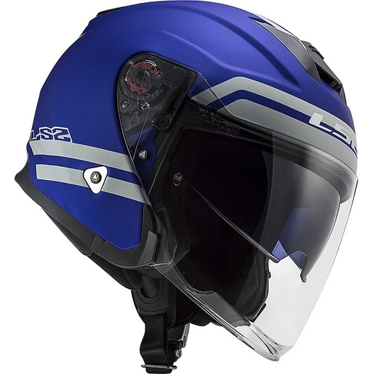 Tout neuf 😀 Casque Jet En Ls2 OF521 INFINITY Hyper Matt Blue Motorcycle Fiber 👏 – Image 8