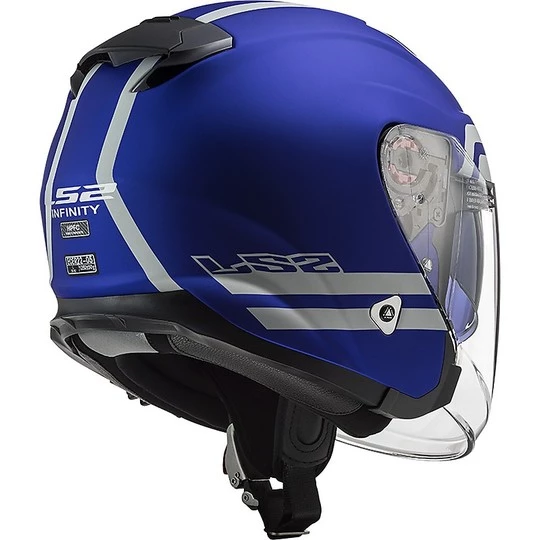 Tout neuf 😀 Casque Jet En Ls2 OF521 INFINITY Hyper Matt Blue Motorcycle Fiber 👏 – Image 6