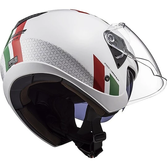 Bon marché 🔔 Casque Jet Ls2 Double Visor Ls2 OF573 TWISTER 2 Combo Blanc Vert Rouge 🥰 – Image 2