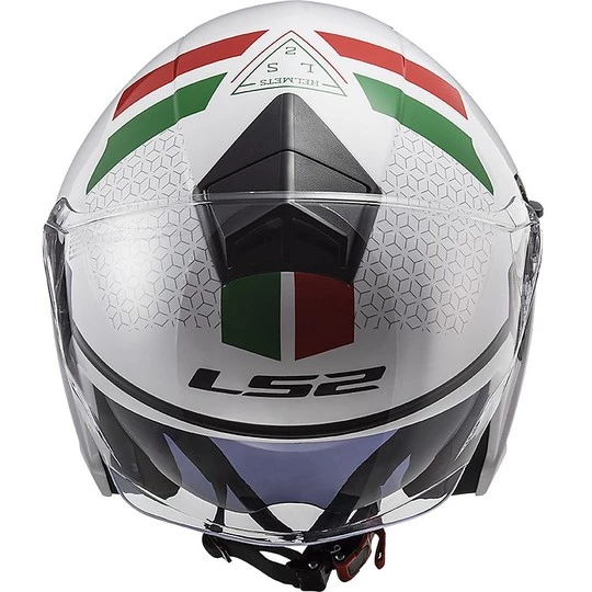 Bon marché 🔔 Casque Jet Ls2 Double Visor Ls2 OF573 TWISTER 2 Combo Blanc Vert Rouge 🥰 – Image 5