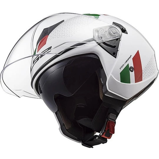 Bon marché 🔔 Casque Jet Ls2 Double Visor Ls2 OF573 TWISTER 2 Combo Blanc Vert Rouge 🥰 – Image 7