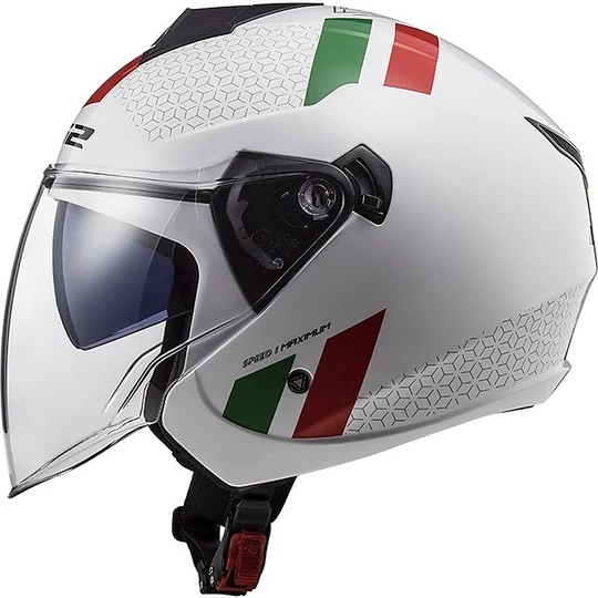 Bon marché 🔔 Casque Jet Ls2 Double Visor Ls2 OF573 TWISTER 2 Combo Blanc Vert Rouge 🥰 – Image 8