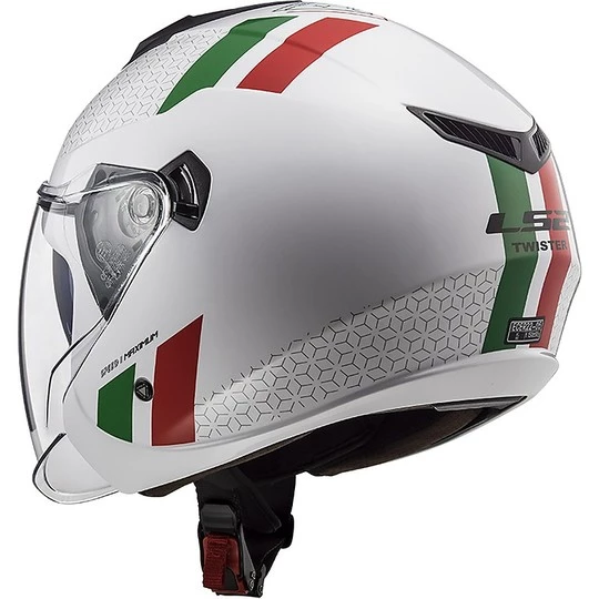 Bon marché 🔔 Casque Jet Ls2 Double Visor Ls2 OF573 TWISTER 2 Combo Blanc Vert Rouge 🥰 – Image 9