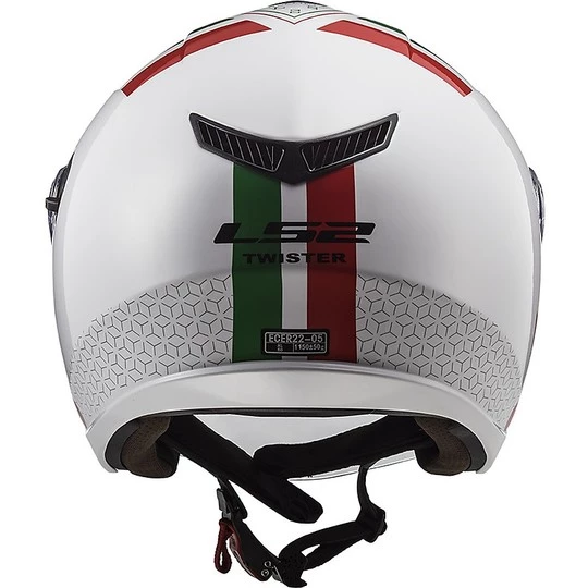 Bon marché 🔔 Casque Jet Ls2 Double Visor Ls2 OF573 TWISTER 2 Combo Blanc Vert Rouge 🥰 – Image 10