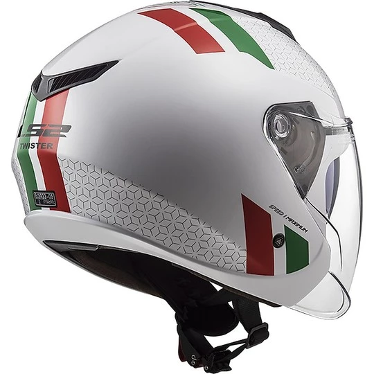 Bon marché 🔔 Casque Jet Ls2 Double Visor Ls2 OF573 TWISTER 2 Combo Blanc Vert Rouge 🥰 – Image 11