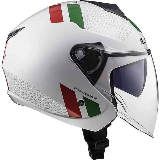 Bon marché 🔔 Casque Jet Ls2 Double Visor Ls2 OF573 TWISTER 2 Combo Blanc Vert Rouge 🥰 – Image 12