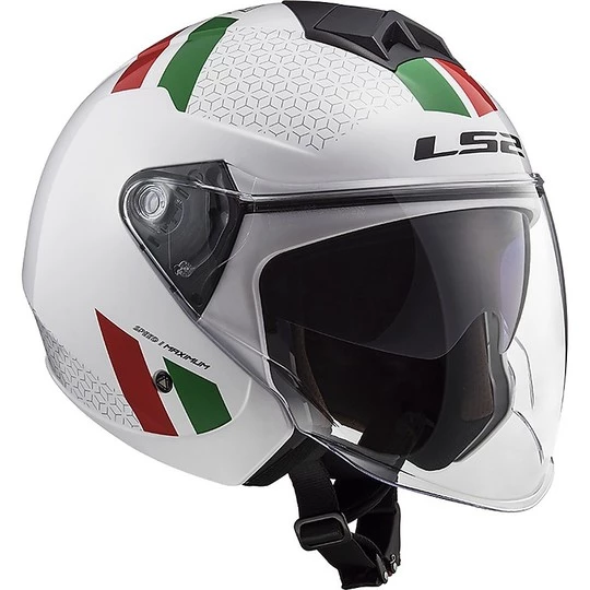 Bon marché 🔔 Casque Jet Ls2 Double Visor Ls2 OF573 TWISTER 2 Combo Blanc Vert Rouge 🥰 – Image 13