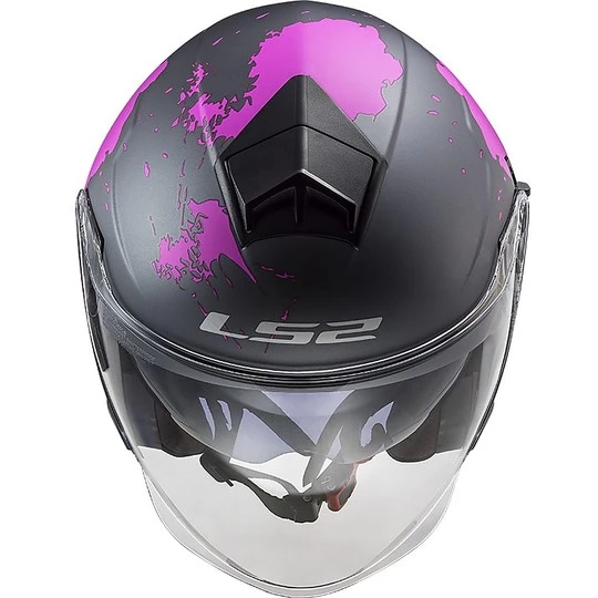 Sortie ✔️ Casque Jet Ls2 Double Visor Ls2 OF573 TWISTER 2 Xover Pink Titanium Matt ✔️ – Image 2