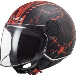 Meilleure affaire 🌟 Casque Jet Moto Ls2 Of558 SPHERE LUX Snake Matt Black Red 😀