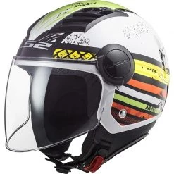 Acheter 🎉 Casque Jet Moto Ls2 OF562 Airflow RONNIE Blanc Vert ✔️