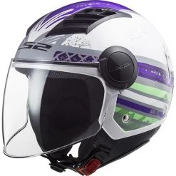 Vente flash ✨ Casque Jet Moto Ls2 OF562 Airflow RONNIE Titanium Violet 😉