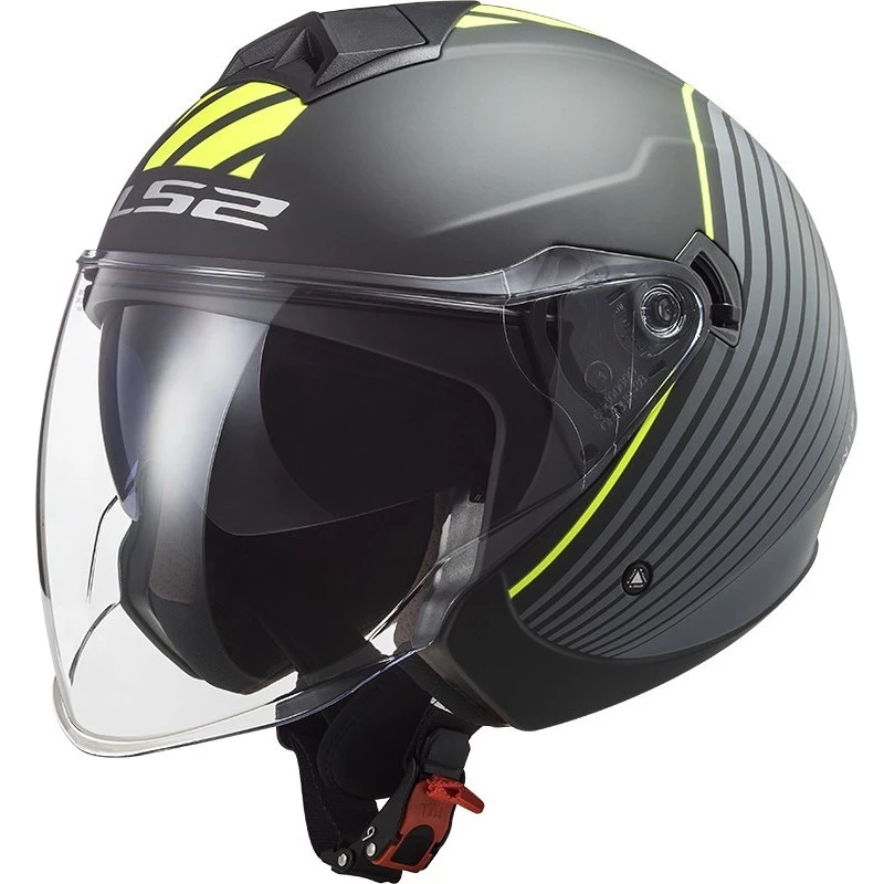 Promo 😍 Casque Jet Moto Ls2 OF573 TWISTER 2 Luna Noir Titane Mat 🤩